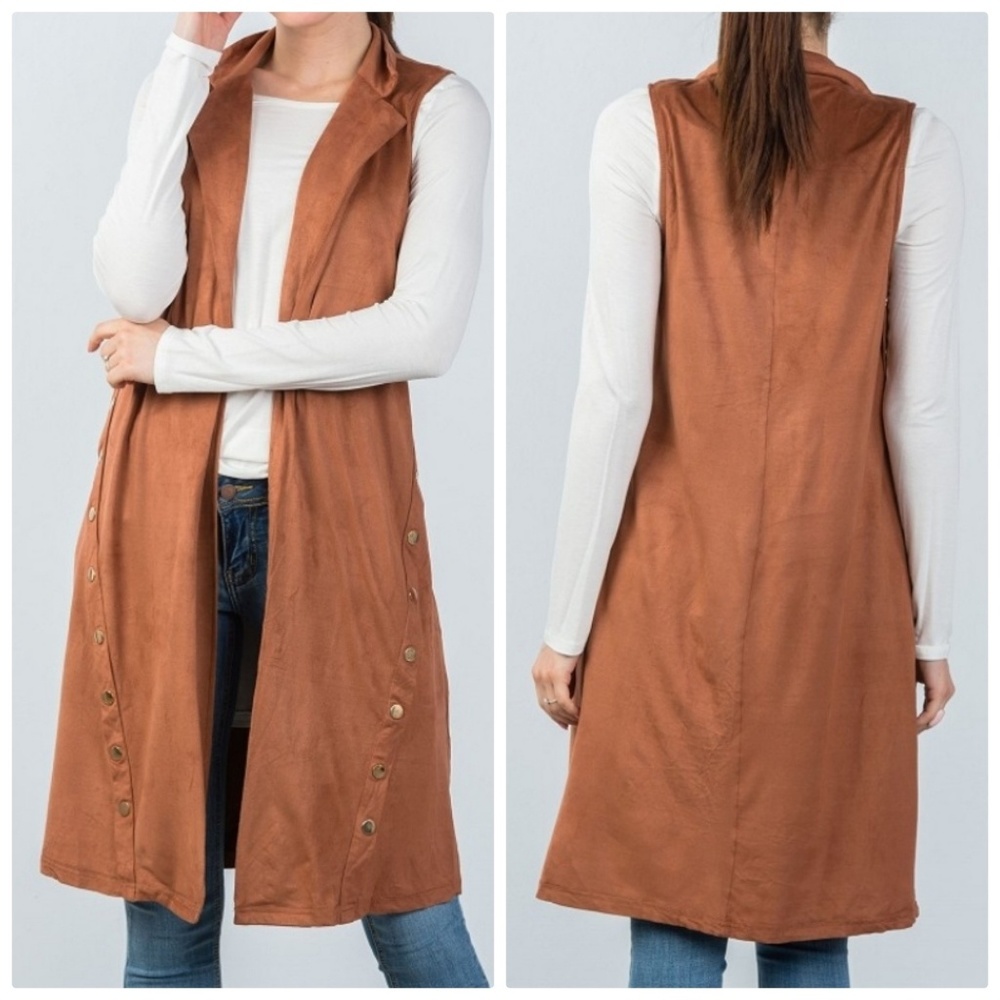 Long knee Length Cardigan Vest Duster